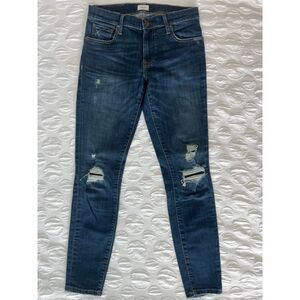 ABLE Distressed Skinny Jeans Ripped Knee Dark Wash Denim Casual‎ Size 26x28